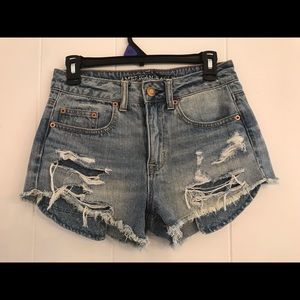 High rise jean shorts